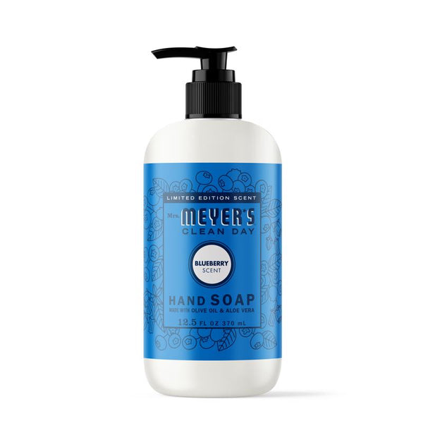 Jabón de manos Mrs. Meyer's Clean Day con aroma a arándano, 355 ml (paquete de 6)