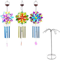 Alpine Assorted Metal 35 in. Solar Kinetic Spinner Wind Chime (Pack of 12)