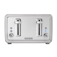Black+Decker Stainless Steel Silver 4 slot Toaster 7.6 in. H X 11.8 in. W X 10.6 in. D