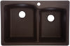Franke Ellipse Composite Granite Dual Mount 22 in. W X 33 in. L Double Bowl Kitchen Sink Mocha