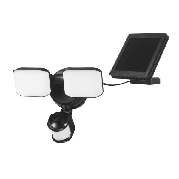 Luz de seguridad LED negra Globe Electric con sensor de movimiento y energía solar (paquete de 2)