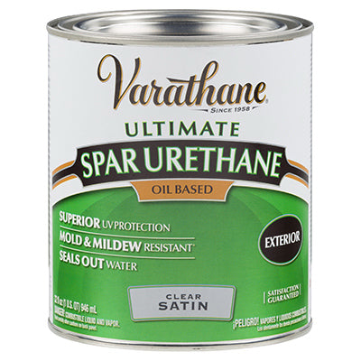 Varathane 242183H 1 Quart Crystal Clear Spar Urethane Exterior Oil Based Satin  (Pack Of 2)
