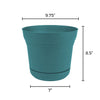 Bloem Saturn 8.5 in. H X 10 in. D Plastic Planter Bermuda Teal