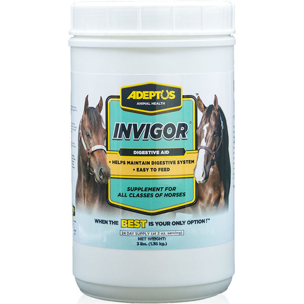 Adeptus Invigor Prebiotic Digestive Supplement for Horses 3 lb Powder Feed Additive