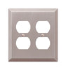 Amerelle Century Brushed Nickel 2 gang Stamped Steel Duplex Wall Plate 1 pk
