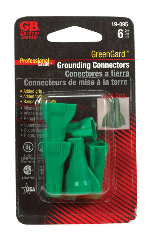 Gardner Bender GreenGard 14-10 Ga. Copper Wire Wire Connector Green 6 pk