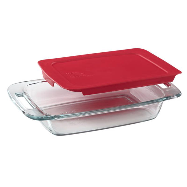 Pyrex 8 in. W X 14 in. L Baking Dish Clear/Red 1 pc (Pack of 3)