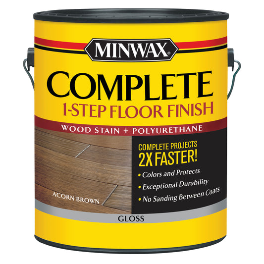 Minwax Complete Acorn Brown Gloss Water-Based Wood Floor Stain 1 gal. (Pack of 2)