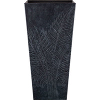 Southern Patio Fern Tall Planter 13.78 in Gray Recycled Rubber Outdoor Decorative Plant Pot