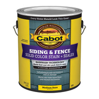 Cabot Solid 0808 Medium Base Water-Based Acrylic Solid Color Acrylic Deck Stain 1 gal. (Pack of 4)