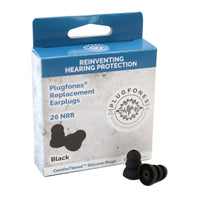 Plugfones ComforTiered 27 dB Silicone Replacement Tip Replacement Ear Plugs Black 5 pair