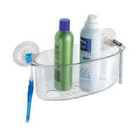 InterDesign Power Lock Shower Basket 5.2 in. H x 4.8 in. W x 10.4 in. L Clear Plastic (Pack of 4)