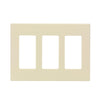 Leviton Decora Plus Light Almond 3 gang Polycarbonate Decorator Screwless Wall Plate 1 pk