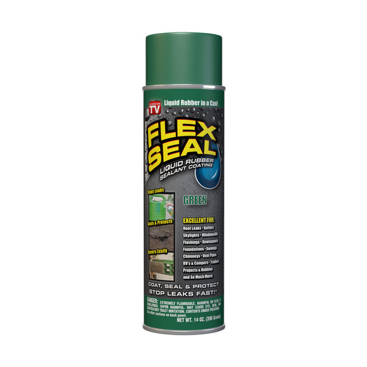 Flex Seal Satin Green Rubber Spray Sealant 14 oz. (Pack of 6)
