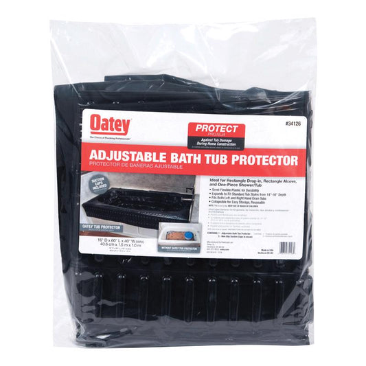 Oatey Black Plastic Composite Rectangle Adjustable Bathtub Protector 15 L x 2 H x 15 W in.