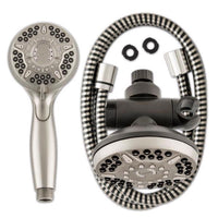 Waterpik Brushed Nickel 12 settings Showerhead Combo 1.8 gpm