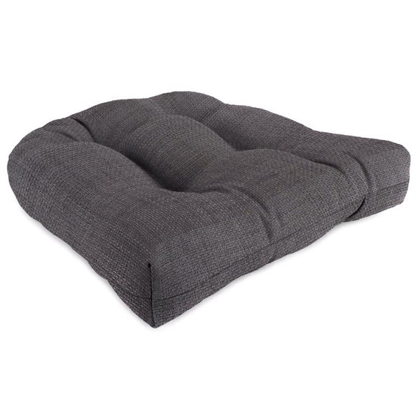 Cojín de asiento de mimbre de poliéster gris de Jordan Manufacturing, 4 pulgadas de alto x 19 pulgadas de ancho x 19 pulgadas de largo
