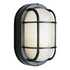 Bel Air Lighting Black Ribbed Glass Oval Globe Incandescent Light Fixture 60W 8-1/2 H x 5-1/4 W in.
