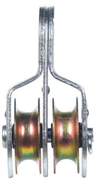 Campbell Chain 1-1/2 in. Dia. Zinc Plated Steel Fixed Eye Double Sheave Rigid Eye Pulley (Pack of 5)