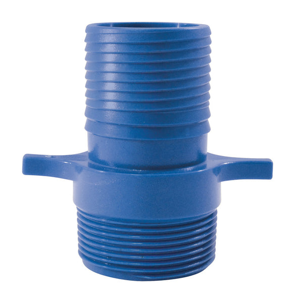 Adaptador macho de acetal Apollo Blue Twister de 1-1/2 pulg. con inserción en X 1-1/2 pulg. de diámetro MPT, 1 paquete