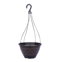 Southern Patio Lacis Hanging Basket Planter 12 in Brown Resin Outdoor Hanging Plant Pot