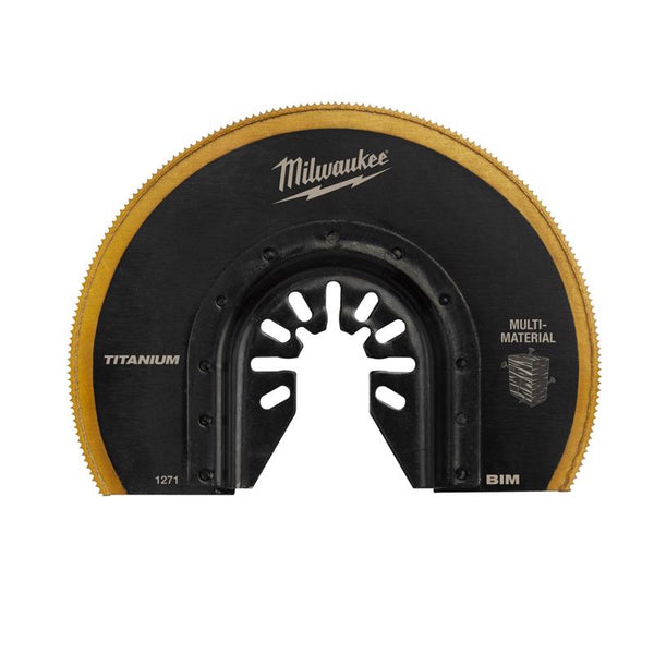 Hoja de segmento bimetálico de titanio de 2,61 pulg., 3-1/2 pulg., LX y 3-1/2 pulg. de ancho de Milwaukee Universal Fit Open-Lok ​​Multi-Mate