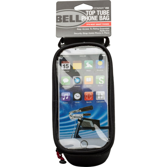 Bell Sports Stowaway Fabric 450 Top Tube Phone Storage Bag Black/Silver (Pack of 2)