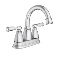 Moen Banbury 2 Chrome Traditional Centerset Bathroom Sink Faucet 4 in.
