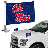 University of Mississippi (Ole Miss) Ambassador Car Flags - 2 Pack