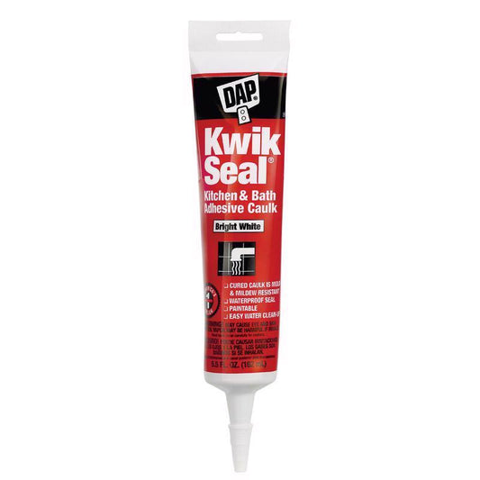 DAP Kwik Seal White Acrylic Latex Kitchen and Bath Adhesive Caulk 5.5 oz.