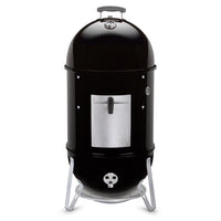 Weber Smokey Mountain Cooker 18" Charcoal Smoker  Black  Dual Grates  Porcelain-Enamel