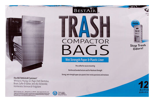 BestAir 10 gal. Compactor Bags Flat Top 12 pk No