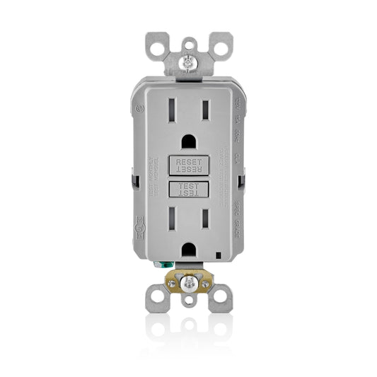 Leviton SmartlockPro 15 amps 125 V Duplex Light Gray GFCI Outlet 5-15R 1 pk