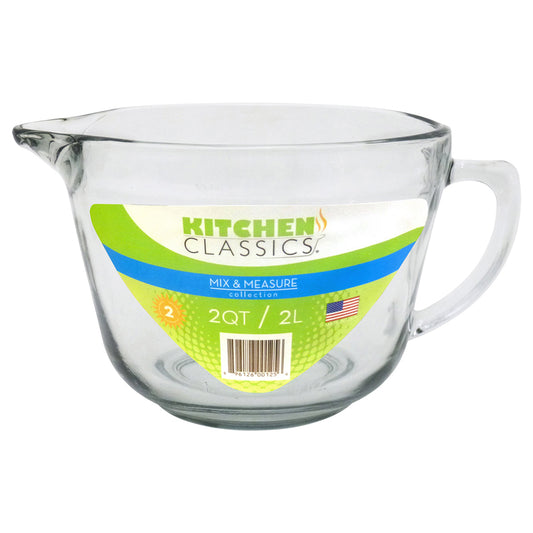 Kitchen Classics Mix & Measure 8 cups Glass Clear Measure Batter Bowl (Pack of 4).