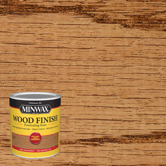Minwax Wood Finish Semi-Transparent Red Chestnut Oil-Based Oil Wood Stain 1 qt. (Pack of 4)