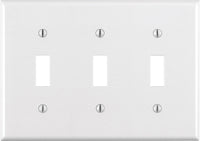 Leviton White 3 gang Plastic Toggle Wall Plate 1 pk (Pack of 10)