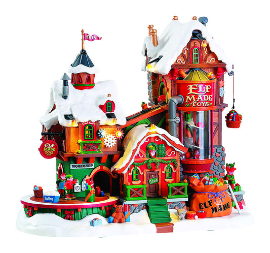 Lemax Multicolor Polyresin Factory Christmas Decor Elf Toy 11.81 L x 10.43 H x 7.09 W in.
