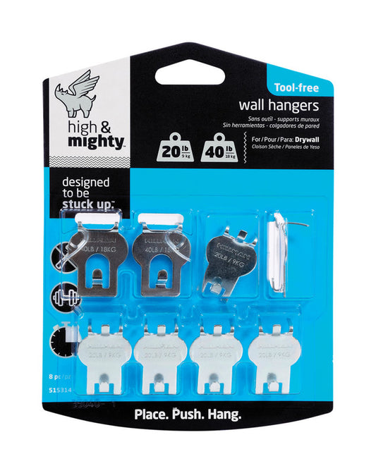 Hillman High & Mighty Picture Hanger 20 lb. 8 pk (Pack of 4)