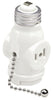 Leviton Metal Medium Base Pull Chain Socket w/Outlet 1 pk