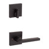 Kwikset Matte Black Entry Handleset KW1 1-3/4 in.