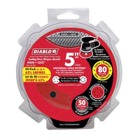 Diablo 5 in. Ceramic Blend Hook and Lock Sanding Disc 80 Grit Coarse 50 pk - Deal of The Week