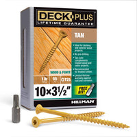 Deck Plus No. 10  x 3-1/2 in. L Star Flat Head Exterior Deck Screws 1 lb.