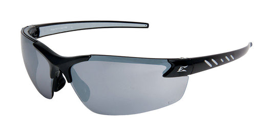 Edge Eyewear Zorge G2 Anti-Scratch Coating Fog Resistant Silver Mirror Lens Black Frame Safety Glass