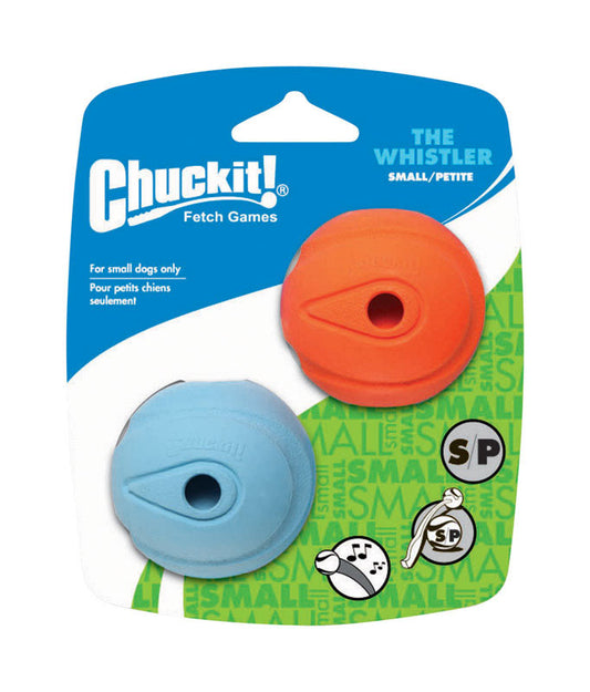 Chuckit! Assorted Rubber Whistler Dog Toy Small 2 pk