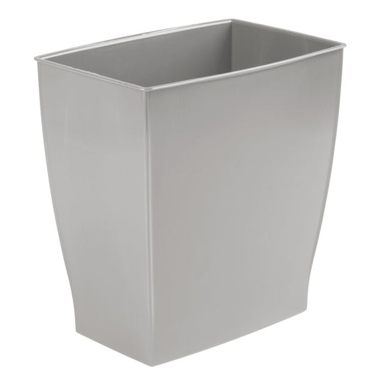 iDesign Mono Gray Plastic Rectangular Wastebasket