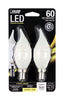 Feit CA10 E12 (Candelabra) LED Bulb Soft White 60 Watt Equivalence 2 pk