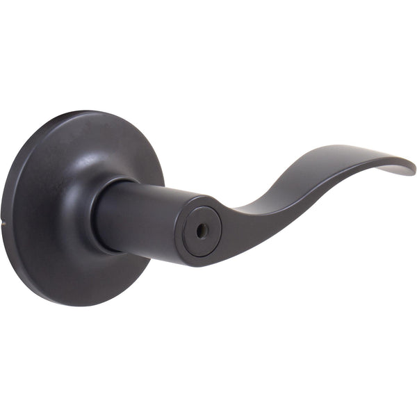 Beaverton Door Lever, Privacy (Hall/Closet) Latch, Matte Black by Stone Harbor Hardware