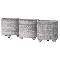 Sullivans 5.25 in. H X 5.5 in. W X 5.5 in. D Terracotta Geometric Print Planter Gray (Pack of 3)