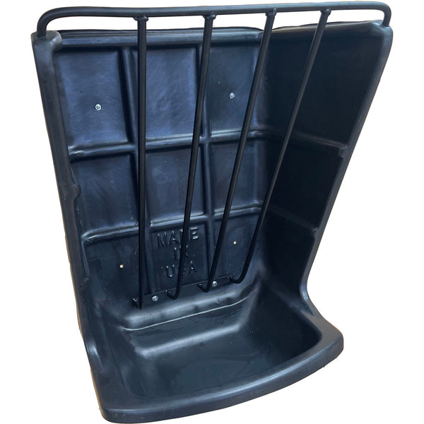 Heavy Duty Poly Hay and Grain Feeder Black – Durable Livestock Feeder for Horses, Cattle, Goats & Farm Use