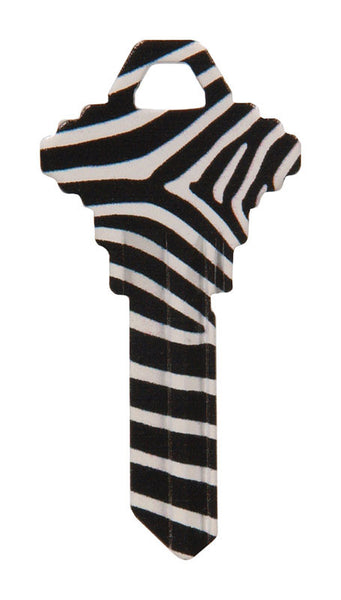 Llave en blanco universal Hillman Wackey Zebra para casa/oficina (paquete de 6).